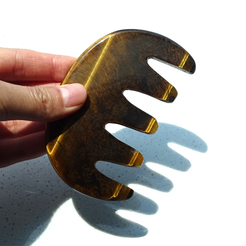 Wholesale Tigers Eye Gua Sha Comb Face Tool Tiger Eye Guasha Custom  Tigerite Anti Aging Scraping Massage Tool