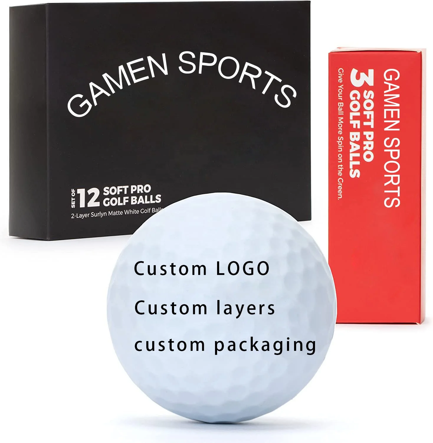 GAMEN wholesale custom PU Surlyn practice driving  golf balls