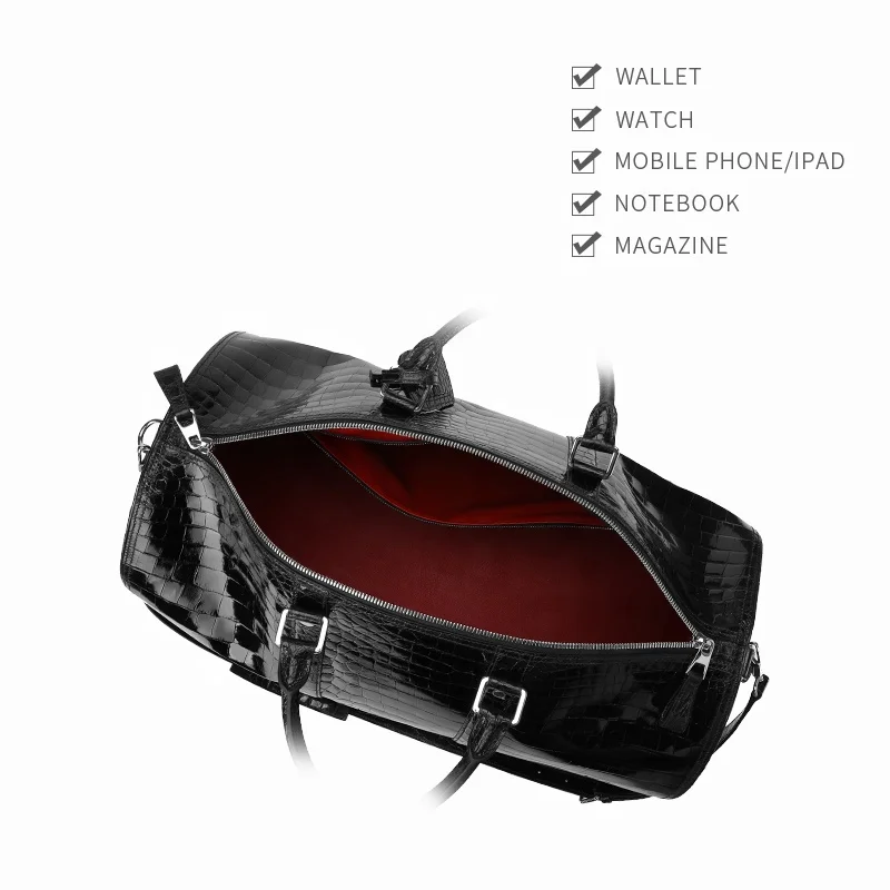 High-end custom logo duffle luggage bag crocodile skin duffle man crocodile skin leather duffle for man