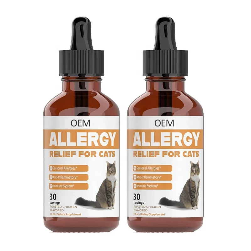 wholesale customization Seasonal Allergy Drops with natural antibiotic for Cats Health Allergy Relief liquid