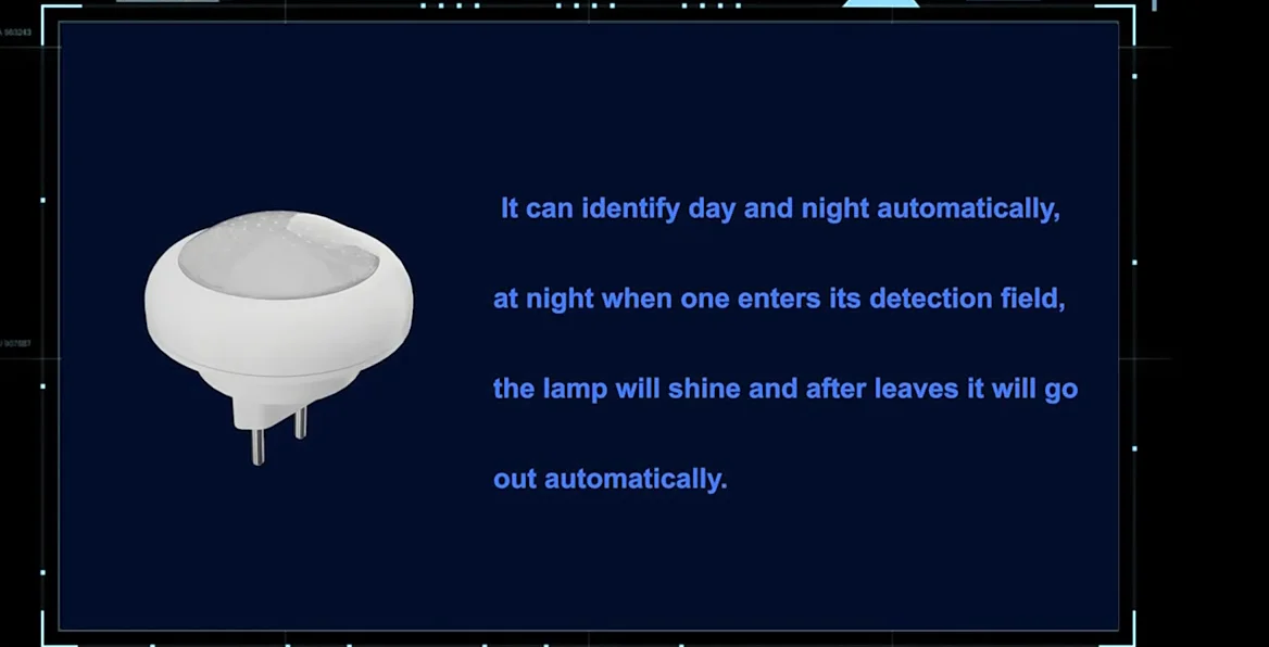 PDLUX PD-PIR2023 LED Blue Night Light Plug-In Sensor Controlled Square Night Light for Bedroom Amazon Hot Sales Residential Use