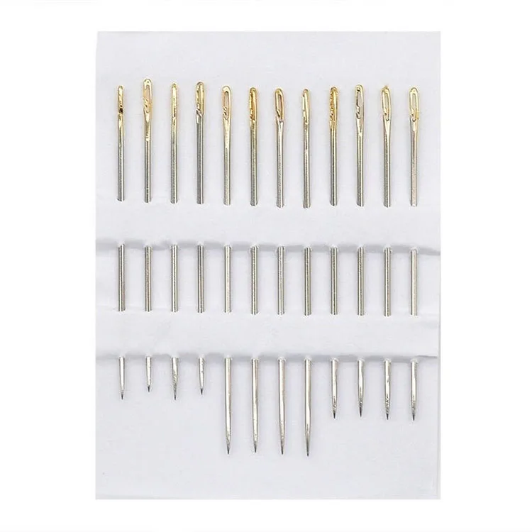12pcs Self-Threading Sewing Needles Stainless Steel Quick Automatic Threading Sewing Needle