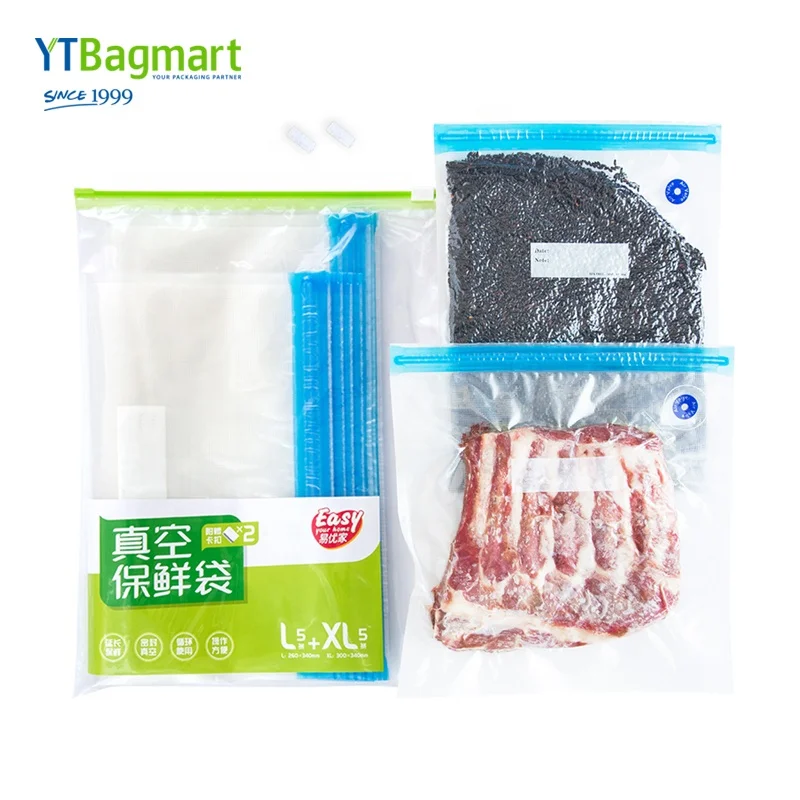 YTBagmart китайский поставщик экологически чистый многоразовый компрессионный комплект пищевые вакуумные пакеты для еды с ручным насосом