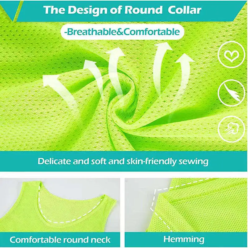 Custom Top Quality Breathable Tank Top Sublimated Football Soccer Training Mesh Vests Bibs Soccer Pinnies For Adult And Kis