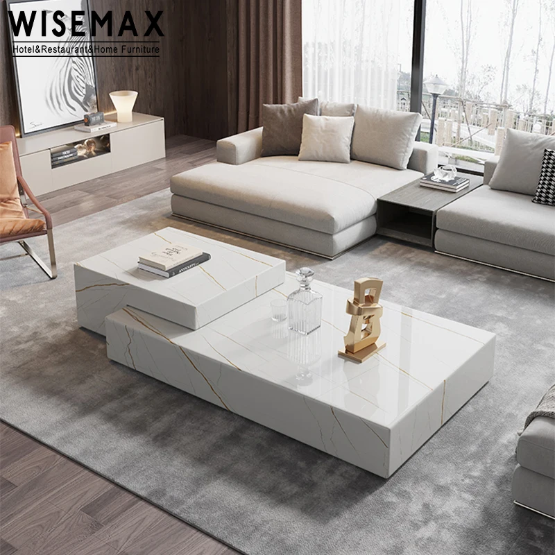 Мебель WISEMAX дизайнерская мебель для гостиной диваны центральный стол прямоугольный кофейный столик из натурального мрамора набор роскошный современный