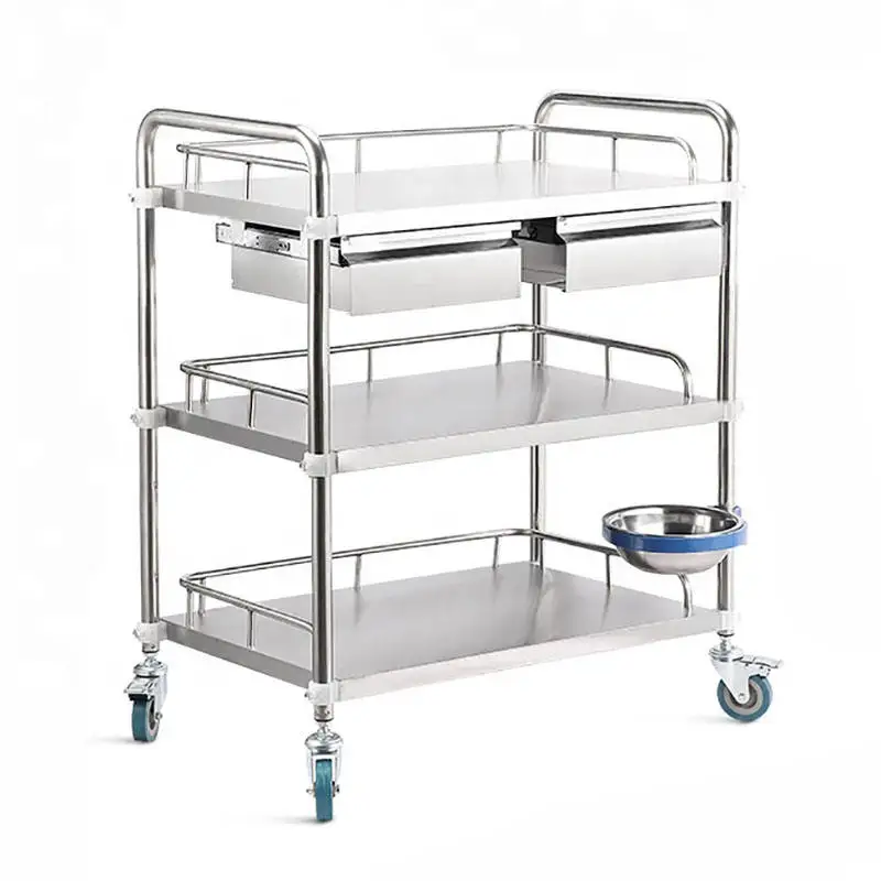 Stainless Steel Dressing Trolley Patient Medical Device Trolley