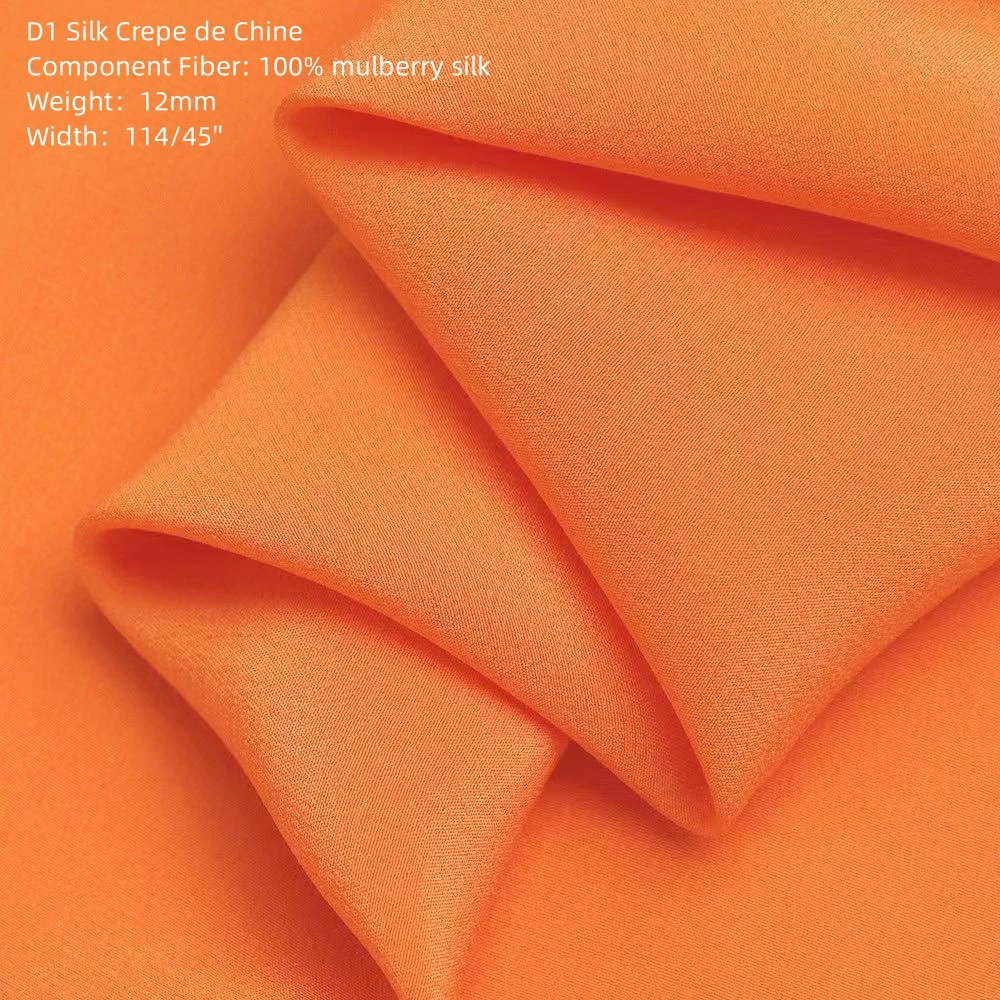 D1 Silk Crepe De Chine 12mm 100% Mulberry Silk Fabric For shirt, skirt, dress