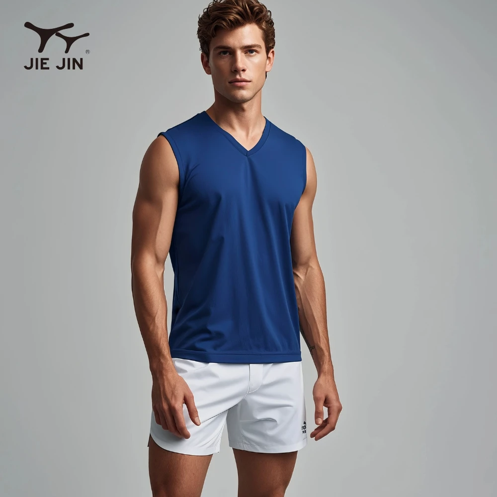 JIEJIN Custom Solid Color Muscle Compression Training High Tank Top Boxing Shoes For Men