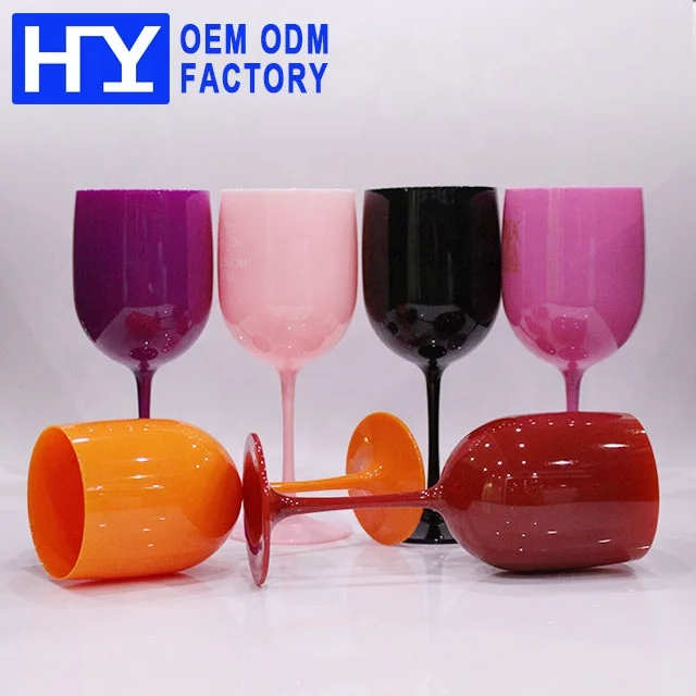 
Hot sale Party Cheap Reusable Color Plastic Red Wine Glass 