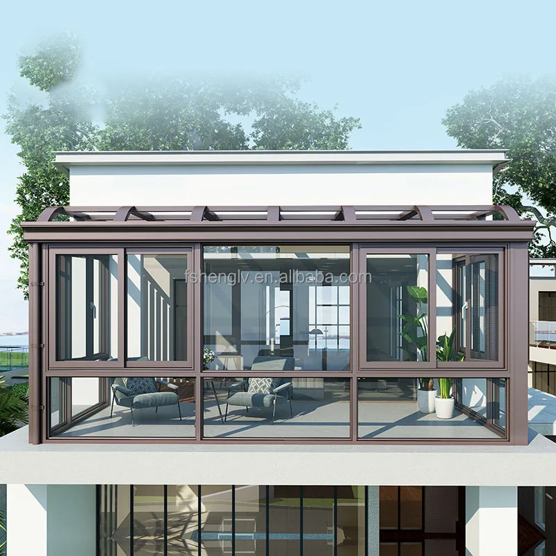 Mobile glass house premade conservatory insulated detachable house prefabricated winter garden sun house
