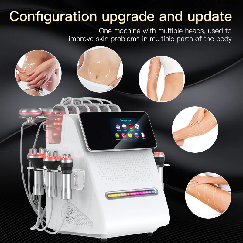 2024 Z Portable 11in1 Bio Brush 3 Vacuum Rf Heads Cavit Slimming Machine 80k with Cold Hammer