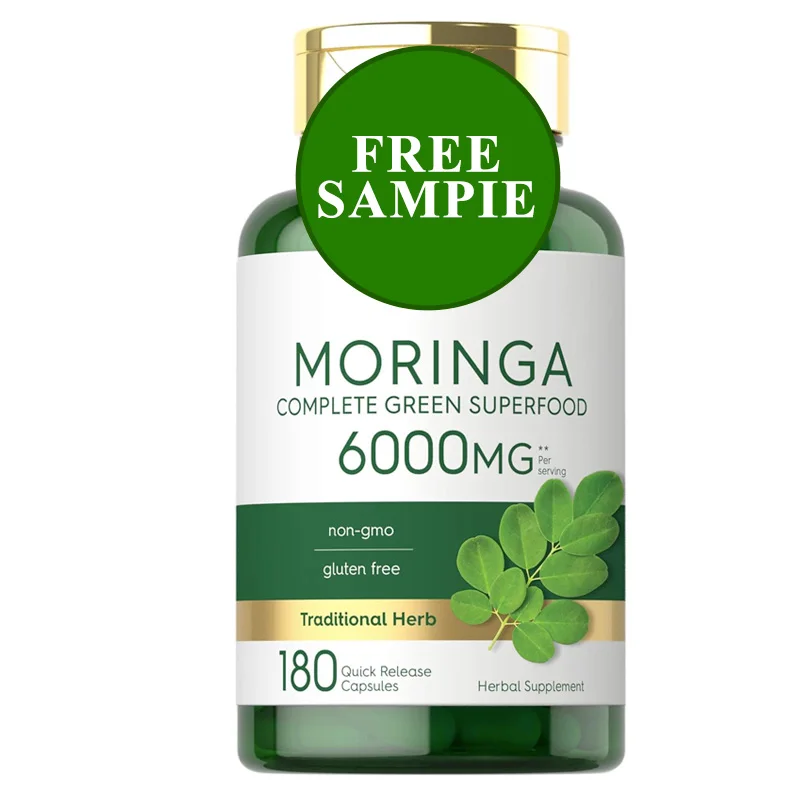 Moringa чистая в капсулах без ГМО и глютена полная зеленая суперпища из порошка листьев Моринги капсулы