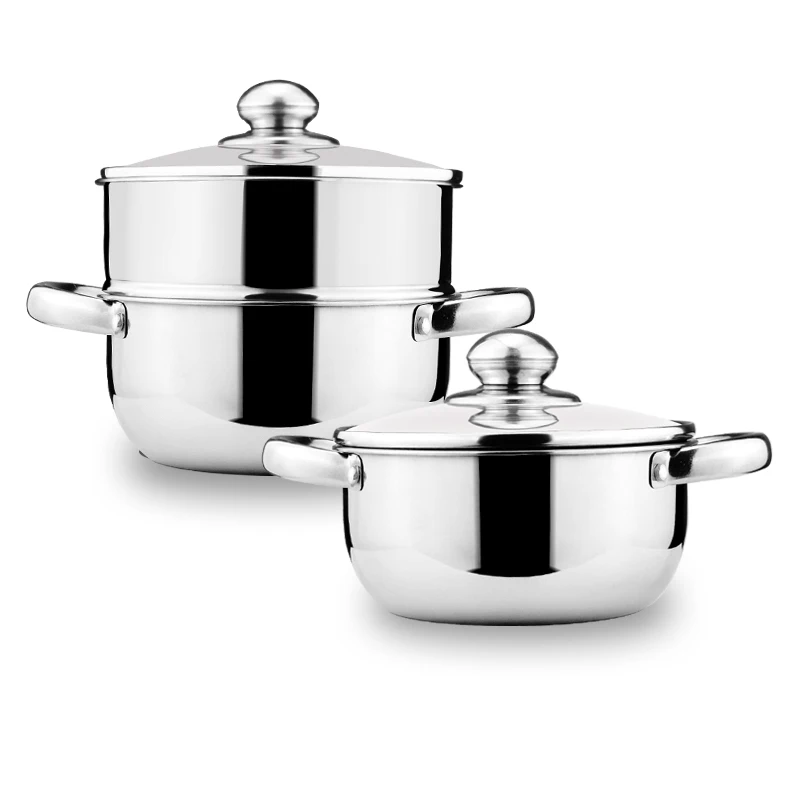 Недорогой набор посуды из нержавеющей стали с антипригарным покрытием кастрюля для приготовления пищи на