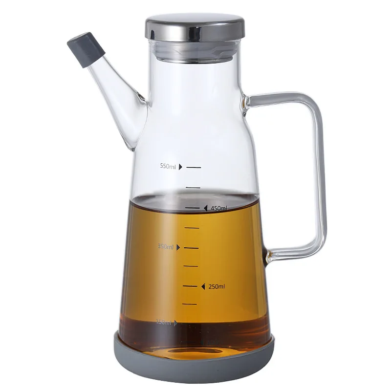 18oz/550ml seasoning glass bottle olive oil pot with 304 steel stainless lids
