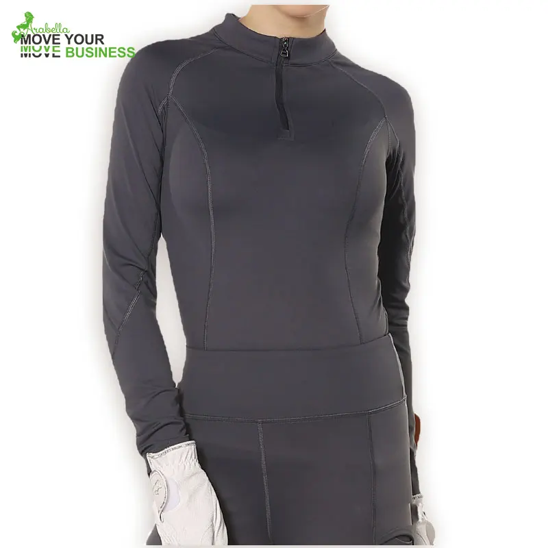 Arabella 2024 Custom Logo Women Quick-dry Half-zip Equestrian Clothing Horse Riding Long Sleeve Shirts