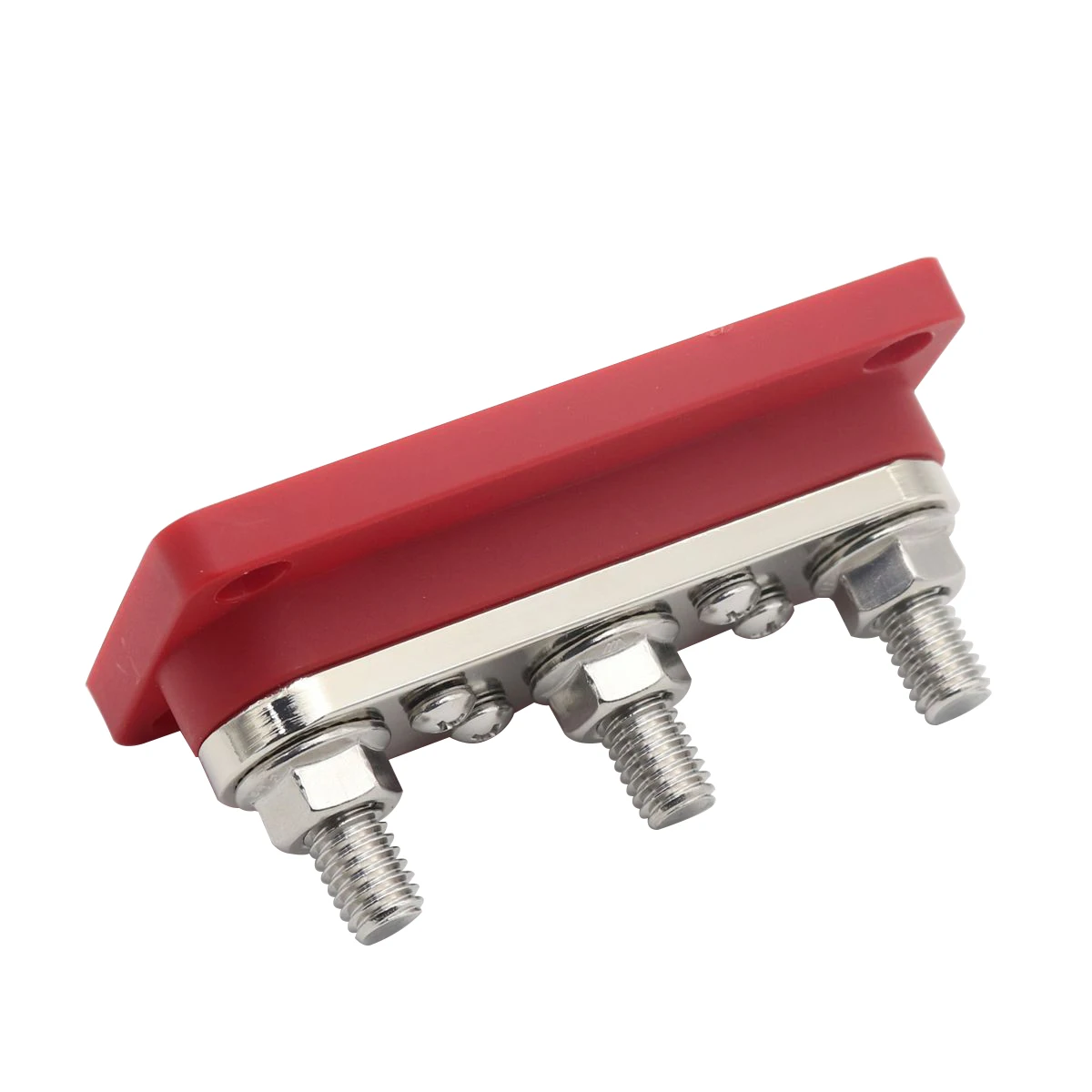 Amomd Red 3 Bolts 4 Screws Way 300A Copper Solar Bus Bar