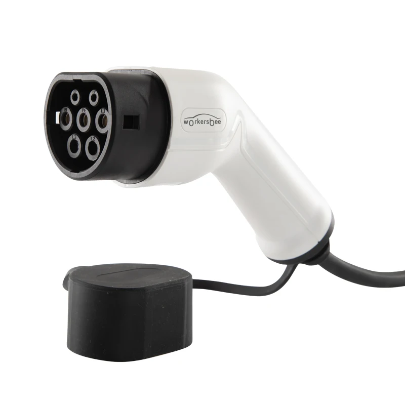 32А Однофазный Тип 2 к Тип 2 зарядный кабель workersbee оптовая продажа ev зарядное устройство тип 2 спиральный кабель
