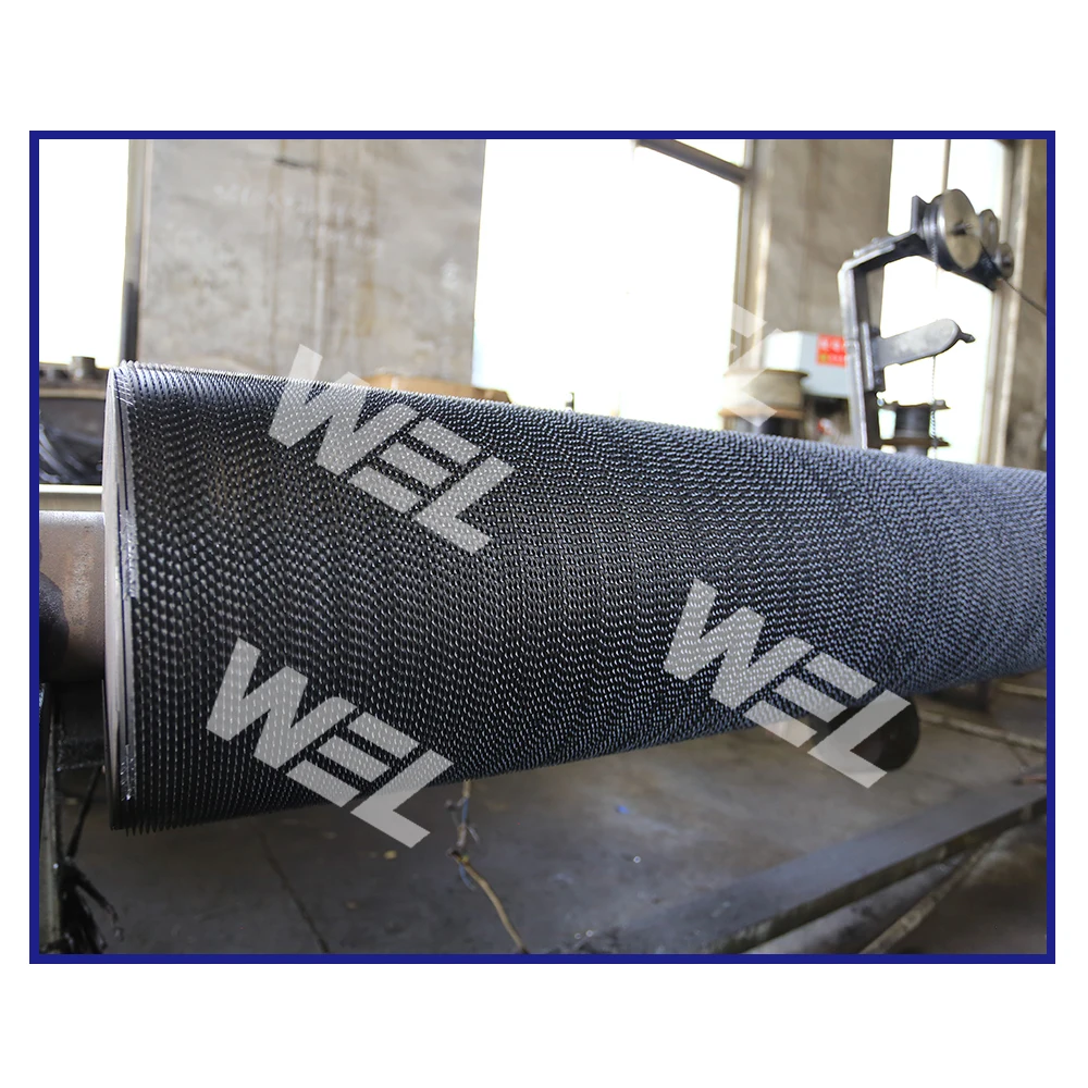 Textile waste recycling machine spare parts cylinder steel roller with wire