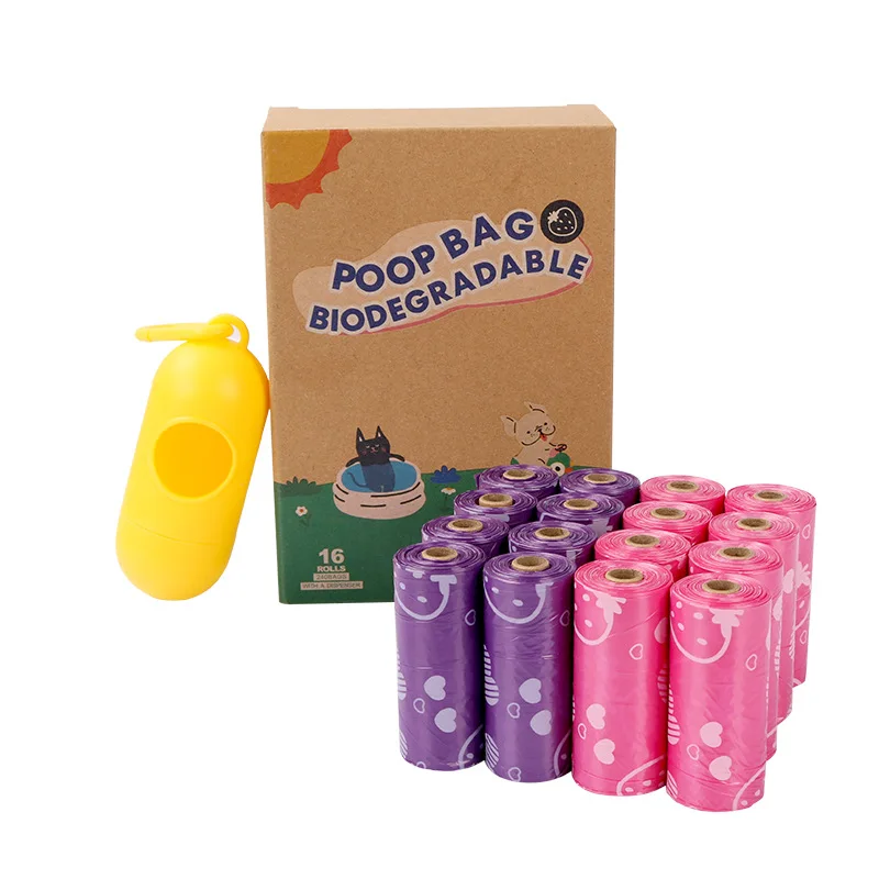 OEM Custom Printed Poop ags Eco Friendly Cornstarch Compostable Hight Quality Biodegradable Dog Poop Bag