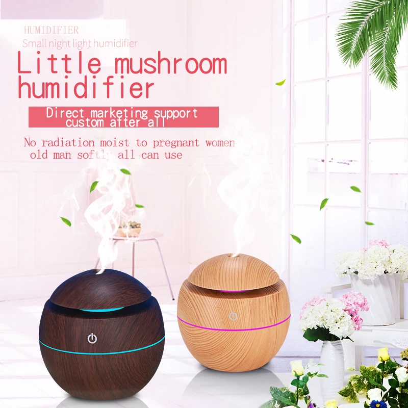 130ml Cool Mist Mushroom shape  Ultrasonic Aroma Essential Oil Diffuser for Home cool mist humidifier