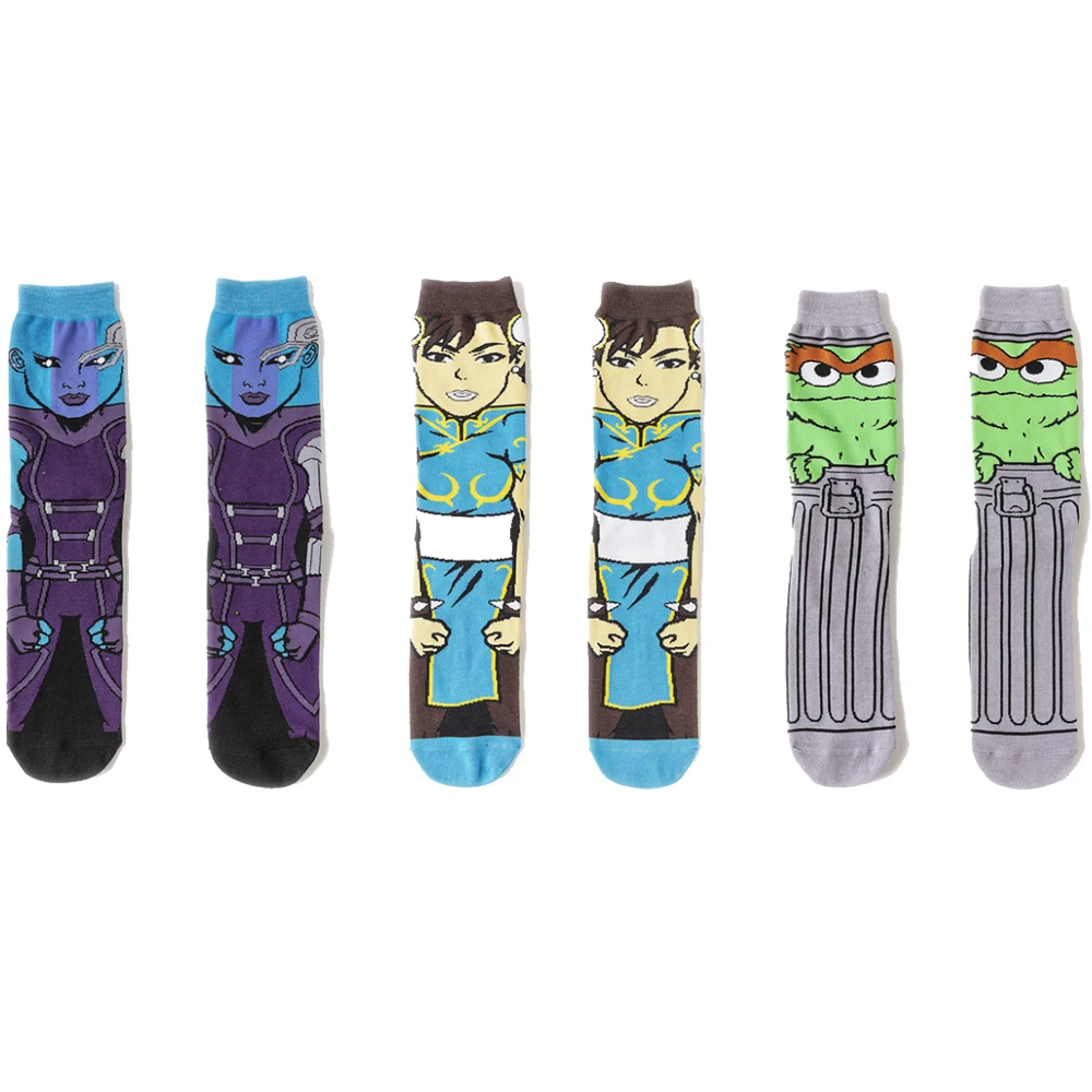 Quentin Dropshipping 2022 Hot New Anime Socks Cartoon Super Hero Socks Cotton Breathable Men Knitting Socks