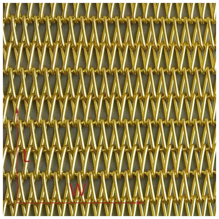 Popular 2024 Decorative Copper Metal Mesh Curtain Chain Drapery Fabric for Shade Screens