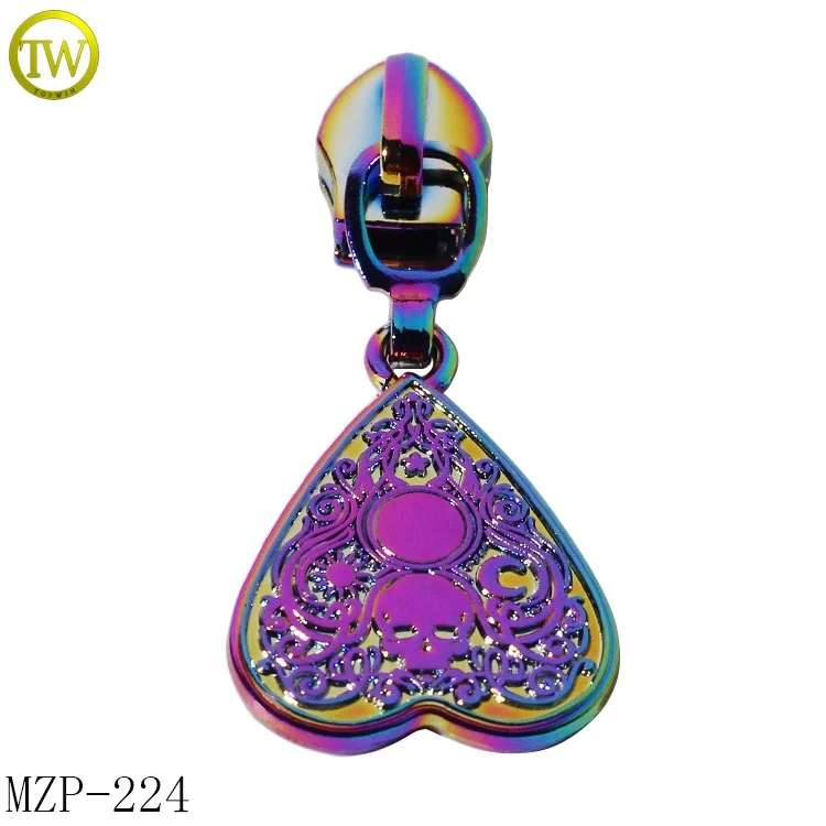 Creative zipper design puller manufacturer custom #5 nylon slider rainbow puller head for bags