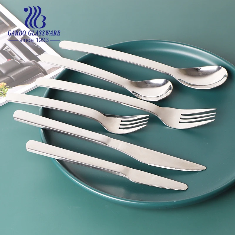 Classical simply brief design 304/410/430 stainless steel cutlery sets dinner knife honey spoon dessert fork with suitcase pack