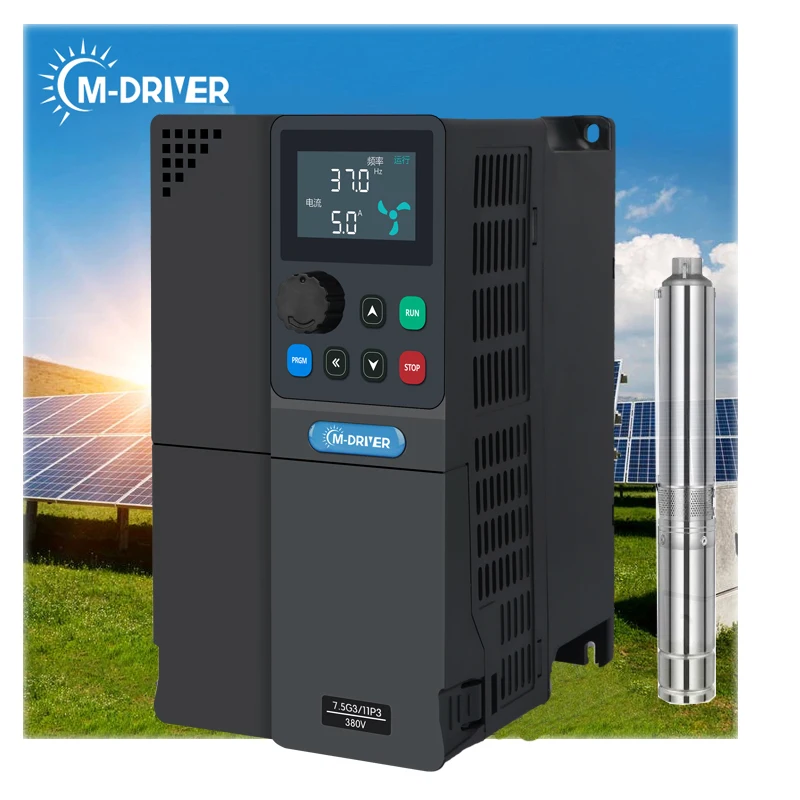 M-driver 2hp 3hp Solar Variador Single Phase 220v 1.5kw 2.2kw Pump Inverter for Deep Well