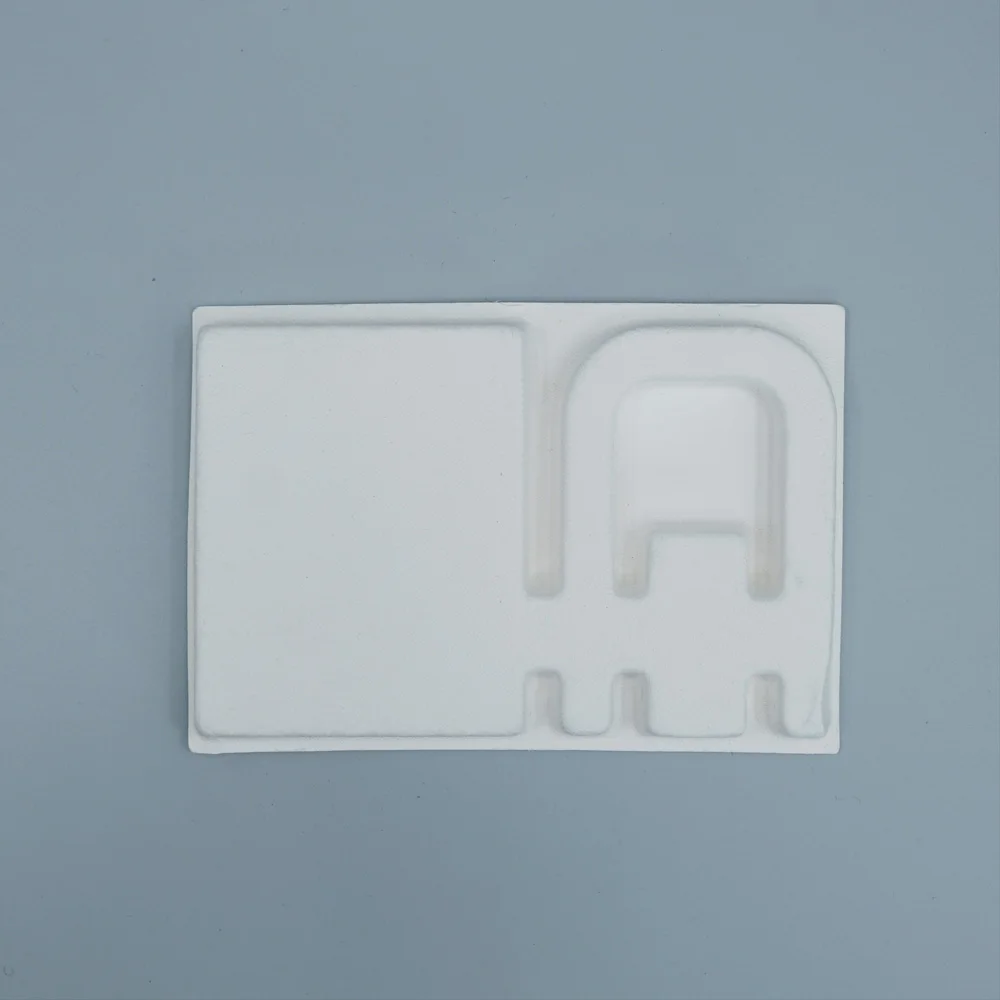 Customizable Recyclable Pulp Molded Neckband Headphones Inner Tray Smart Wearable Eco-Friendly Packaging Solution