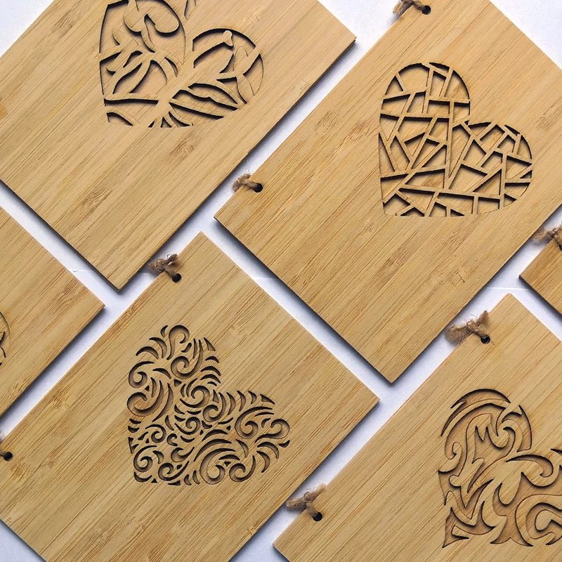 lovely wooden bamboo wedding invitation card