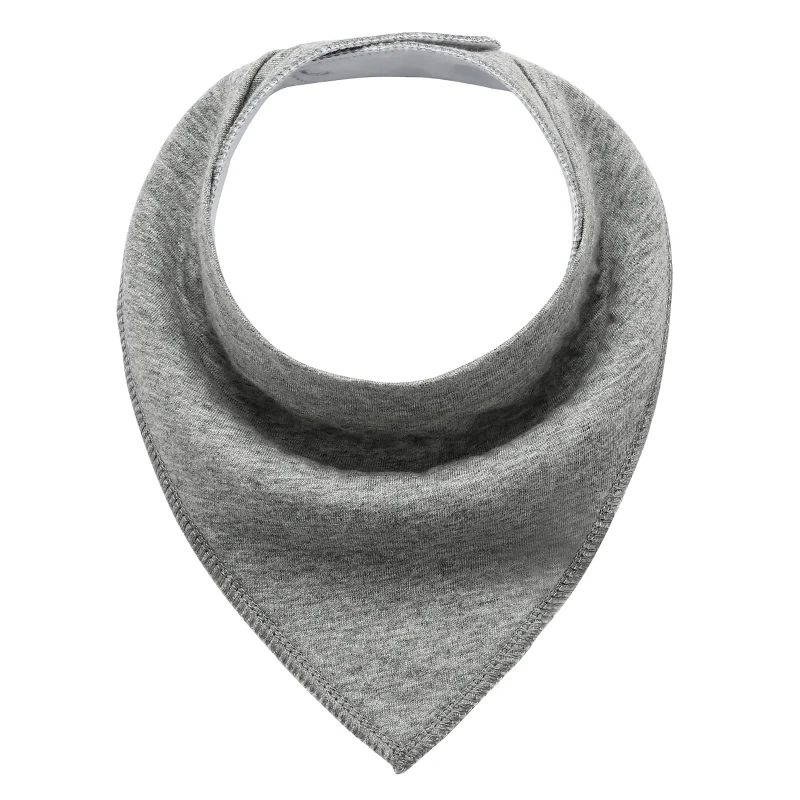 
Grey Plain Customize Baby Bibs Organic Cotton Bib Set Baby 