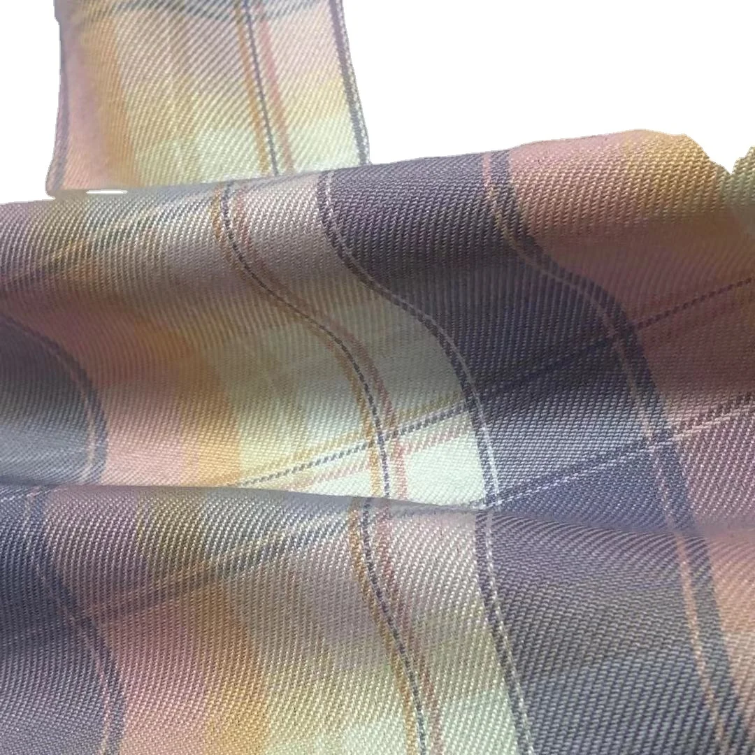 260gsm 2%spandex  98%polyester All season pink check spandex  shirt dress coat fabric