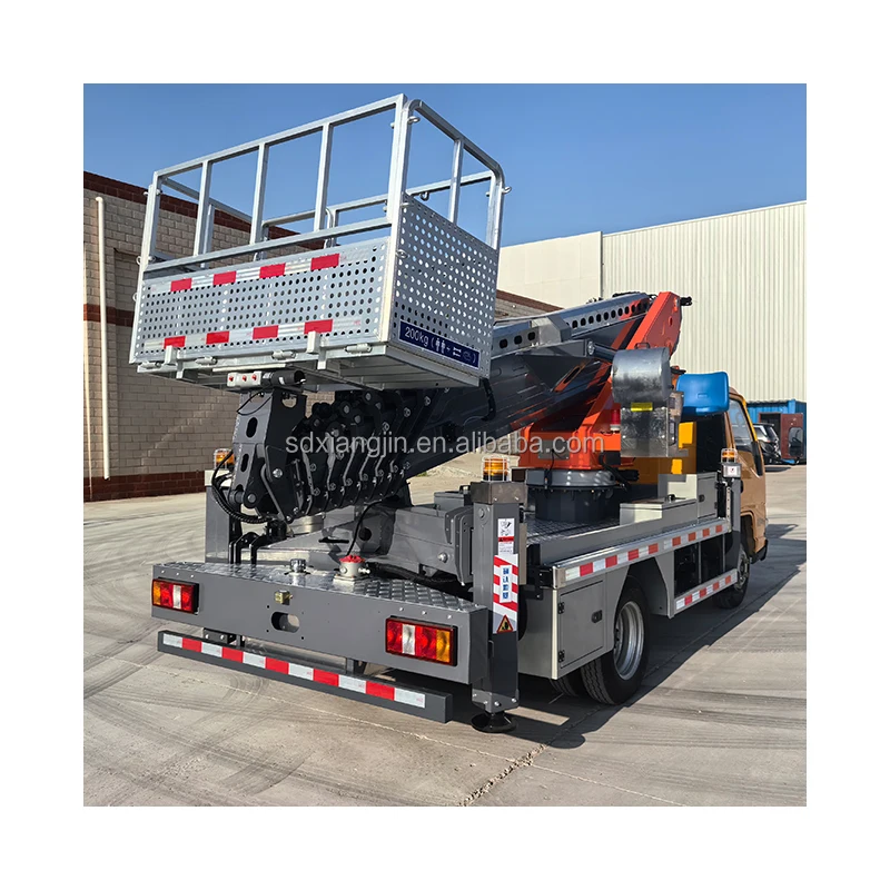 JMC 35 meter hydraulic aerial cage 5 knots telescopic boom 36m Telescopic Ladder Hydraulic Aerial Cage Aerial Platform Truck