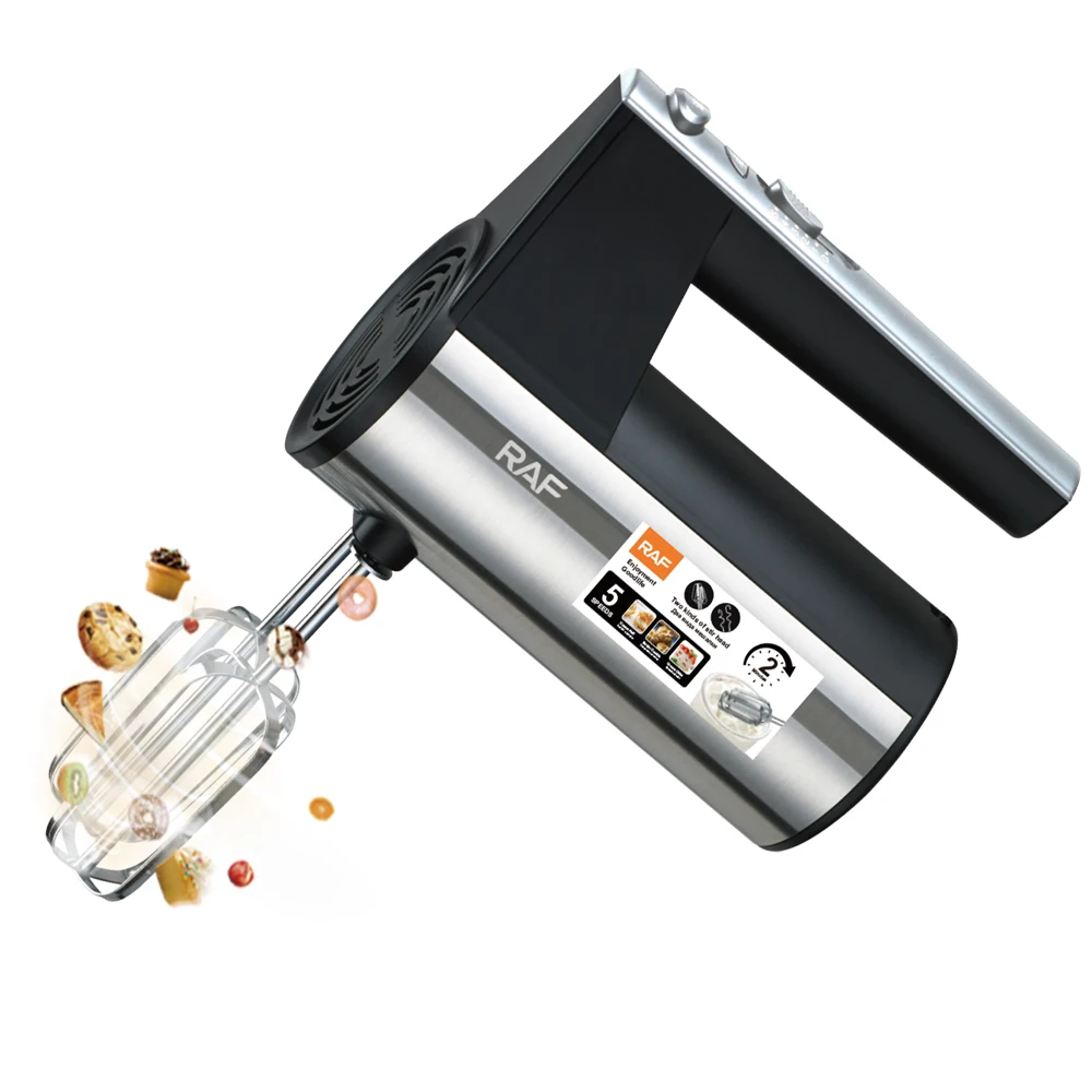 RAF Kitchen Appliance Stainless Steel 450W 5-Speed Operation High Speed Hand Mixer