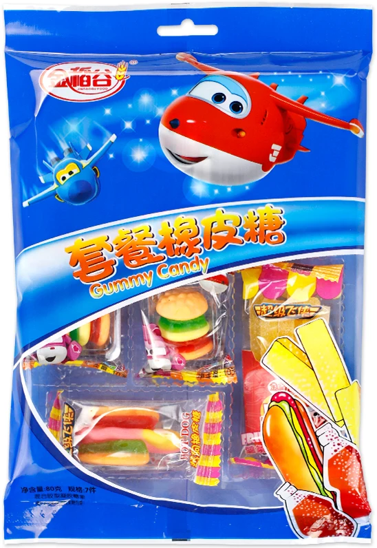 Creativity Cola Bottle Pizza Hamgueger Chips Shape Fudge Set Fruity Flavour Gummy Sour Candy