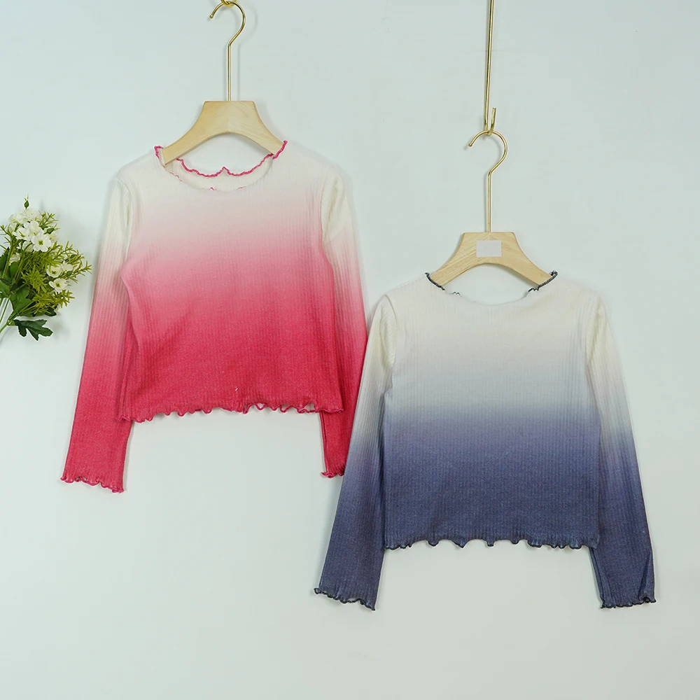 Wholesales new arrivals pretty comfortable fabrics stringy selvedge damce wear gradient sweater for girls ballerina