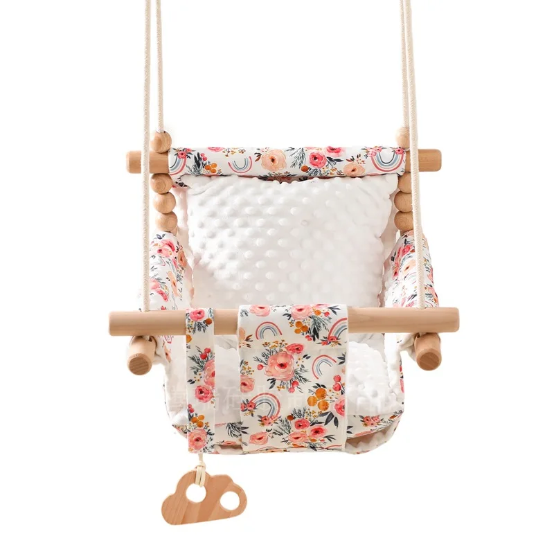 Superior goods Baby patio swing indoor fabric toys children cloth pocket floral swing outdoor hanging basket baby rocking chair