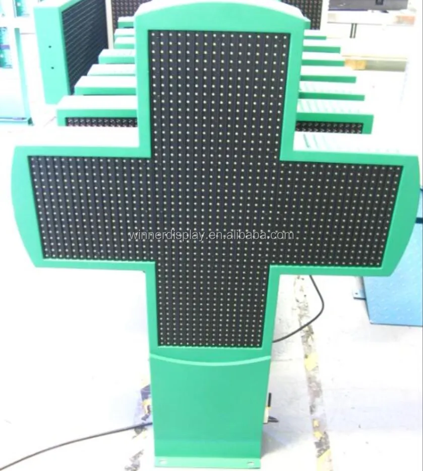 P16 pharmacy green cross led display P4 P5 P6 P8 P10 12.5 P16 green pharmacy sign led DIP SMD