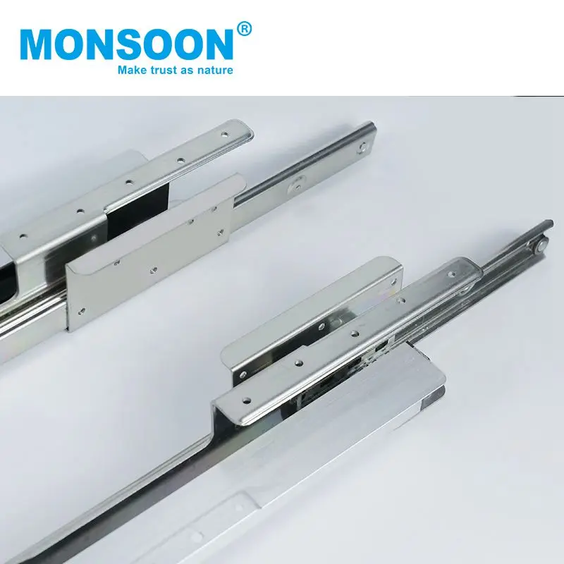 Furniture Hardware multi section under synchronous table slide mechanism lift up down automatic soft close dining table slide