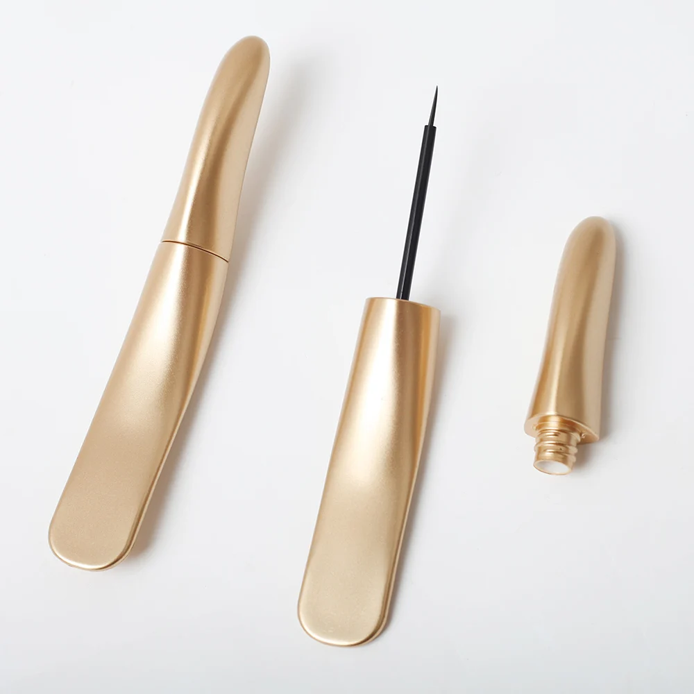 Luxury Fashion Design Vegan Makeup Liquid Eyeliner Pen Long Wearing Cosmetics Crook Gold Eyeliner Pencil With No Logo