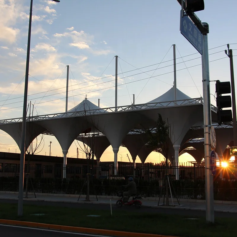 Popular PVDF/PTFE landscape tensile shading tent architectural tensile fabric membrane structure