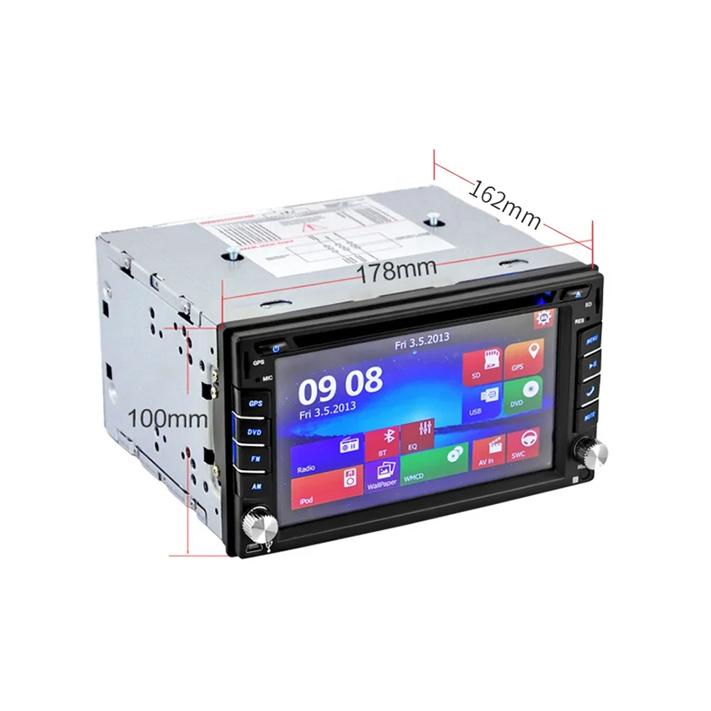 SHIYANG Manufacturer 178 AM FM Auto Radio Audio BT 6.2 inch MP5 2Din Universal Player Car DVD CD