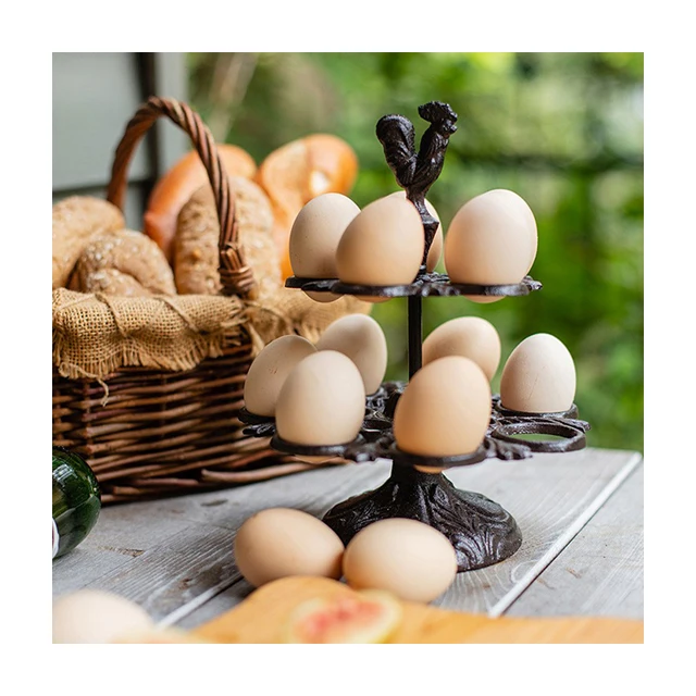 Rustic American Cast Iron Eggs Rack - Nostalgic Kitchen Organizer with Nordic Style for Wedding Centerpieces & Retro Park Decor