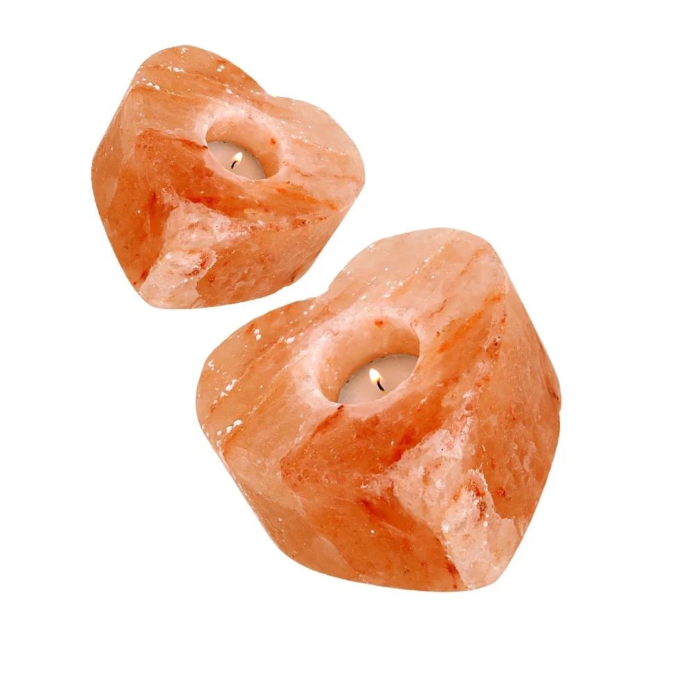 Pure Pink Himalayan Salt Heart Salt Candle Holder Best For Aromatherapy -Sian Enterprises