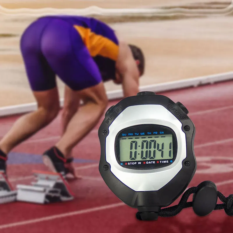 EMAF OEM Good quality clear digital time display count up digital stop watch waterproof 0.01s alarm stopwatch with time date