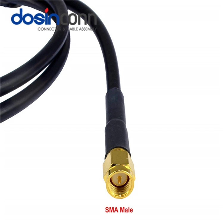 Male Straight Right Angle LMR195 Assembly 1m for 3g 4g Lte Rf Radio Type N to SMA RF Coaxial Extension Cable RG400