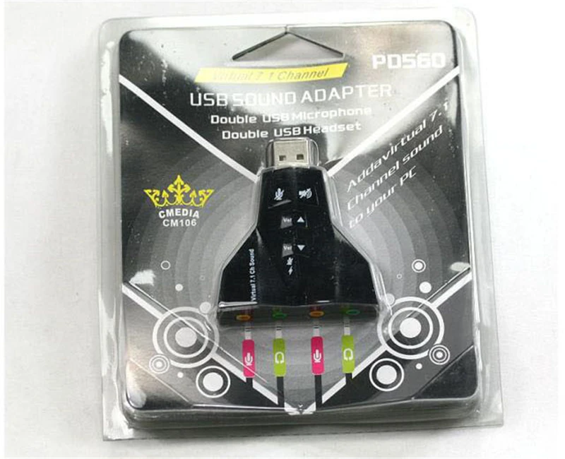  Двойная звуковая карта Виртуальный 7 1 канальный USB-адаптер двойной микрофон и