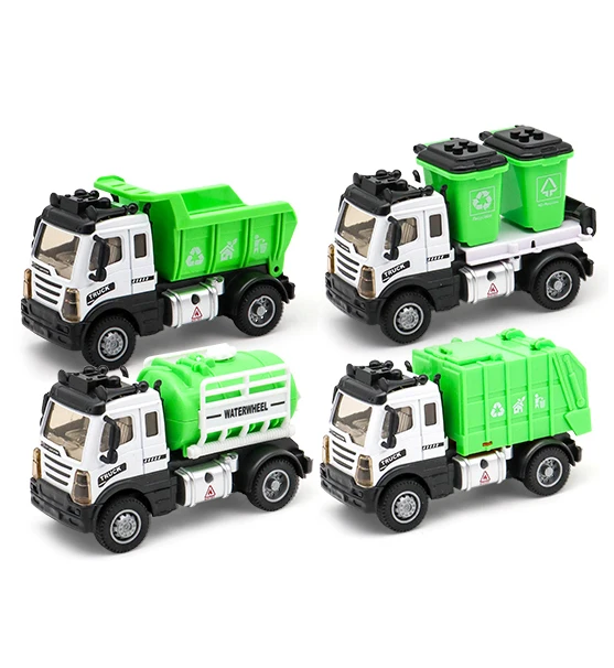 Alloy truck sanitation truck vehicle toy for children alloy diecast garbage Truck Toy