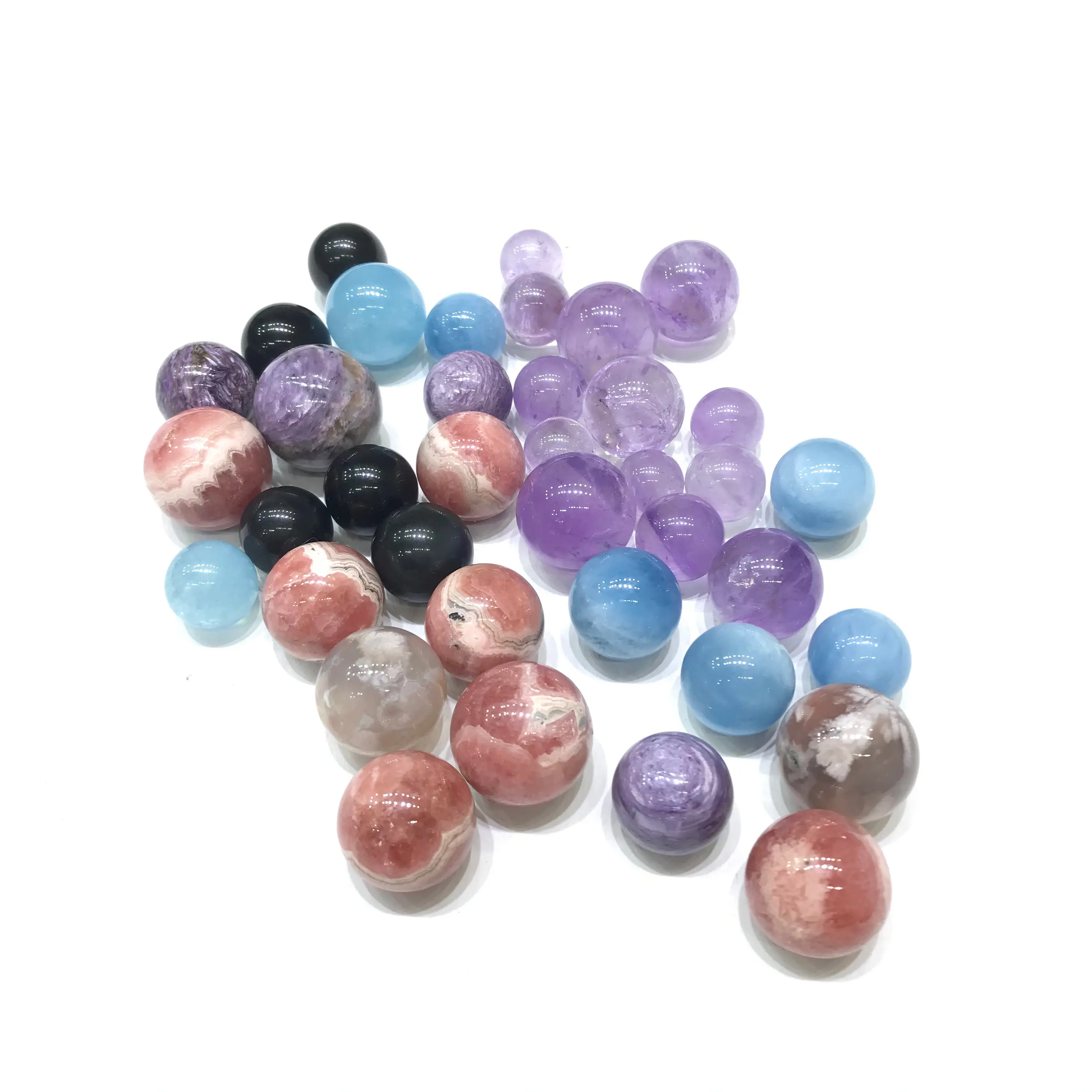 Wholesale Natural Rhodochrosite Obsidian Amethyst Charoite Crystal sphere For Decoration